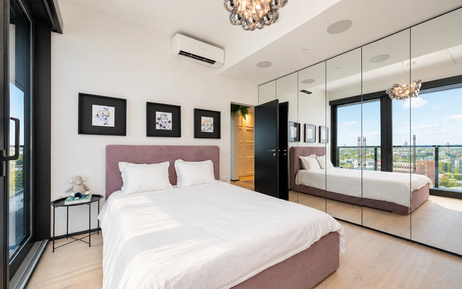 A bedroom facing east