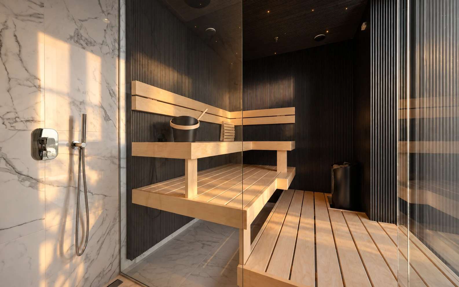 Sauna and steam room