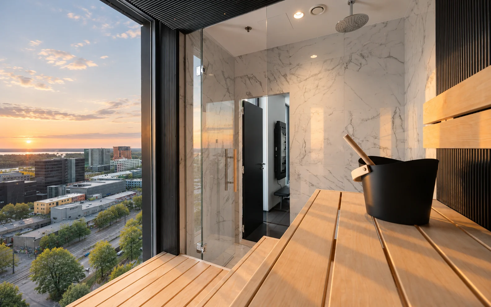 Sauna and steam room