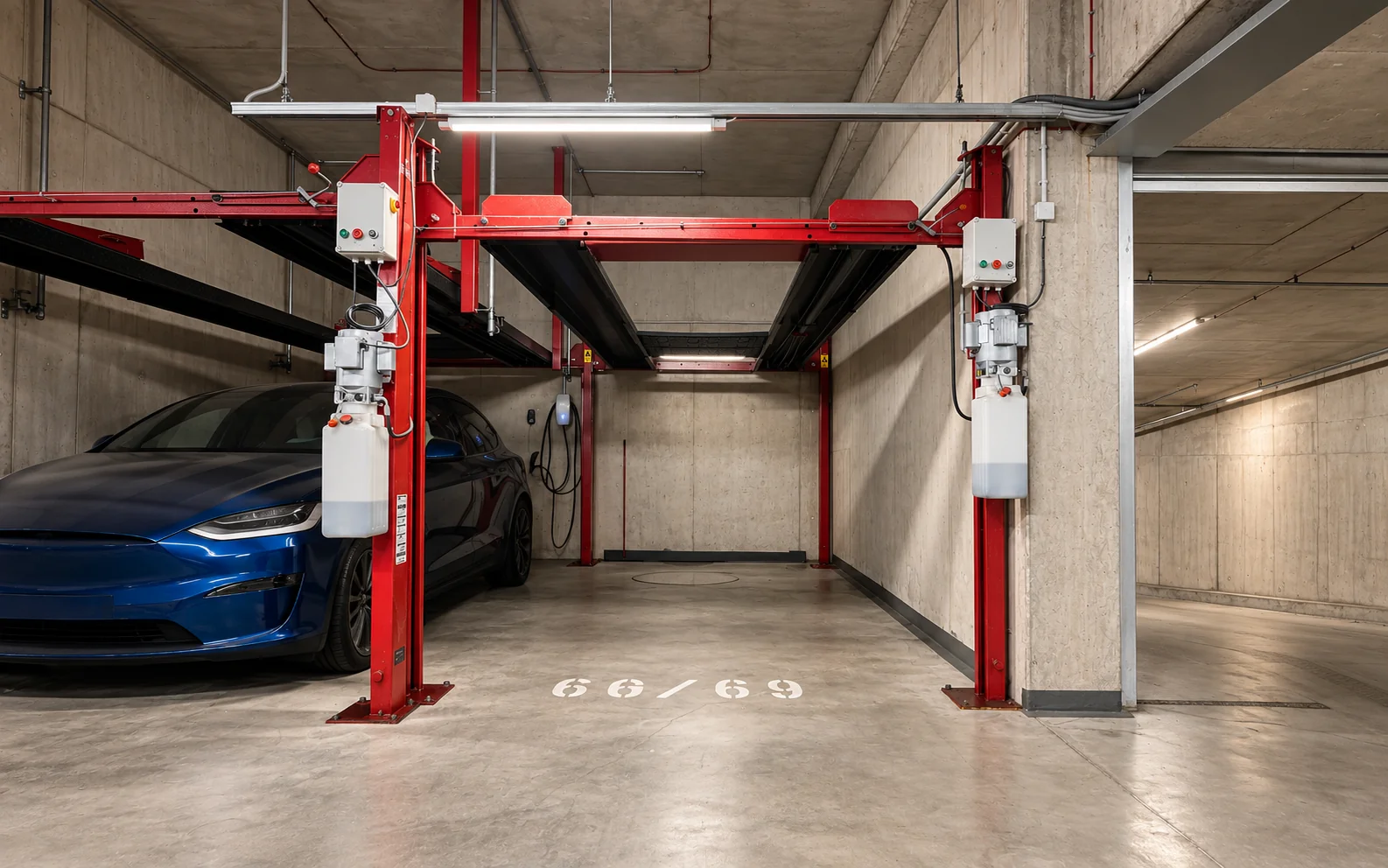 The underground car lifts at Seebi 1